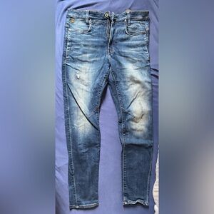 Gstar dstaq Men's Distressed Blue Jeans